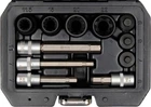 Насадки 6-гранные для тормозных суппортов авто YATO квадрат 3/8", 1/2", 7-22 мм 11 шт (YT-06808)