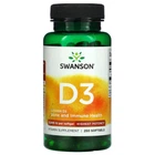 Витамины Swanson Vitamin D3 Bone and Immune Highest Potency 5000 IU 250 капсул