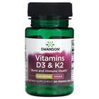 Вітаміни Swanson Vitamins D3 & K2 60 капсул
