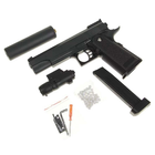 Детский страйкбольный пистолет Colt M1911 Hi-Capa металлический с глушителем и прицелом Galaxy G6A 6мм - изображение 6