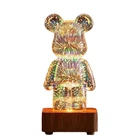 Нічник Bearbrick, 3D нічник світильник Ведмедик (83289)
