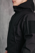 Чоловіча куртка Soft shell на блискавці з капюшоном водонепроникна 5XL чорна 00085 - зображення 7