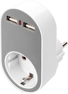 Ładowarka sieciowa 2xUSB-A 250V Digitus White/Gray (DA-70617) - obraz 1