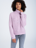 Sweter z golfem damski ciepły Greenpoint SWE6020034W2204M00 XS Blady róż (5903245346719)