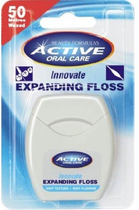 Nić dentystyczna Active Oral Care Expanding Floss pęczniejąca z fluorem miętowa 50 m (5012251006859) - obraz 1