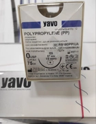 Нитка хірургічна нерозсмоктувальна YAVO стерильна POLYPROPYLENE Монофіламентна USP 0 75 см Синя RS 1/2 кола 37 мм (5901748151311) - зображення 2