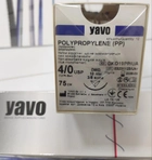 Нитка хірургічна нерозсмоктувальна YAVO стерильна POLYPROPYLENE Монофіламентна USP 4/0 75 см Синя DKO 3/8 кола 19 мм (5901748152752) - зображення 2