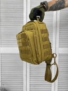 Сумка тактична з однією лямкою Tactical bag Coyote 30 л - изображение 6