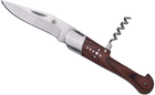 Складной охотничий нож Laguiole 19.5 см со штопором и кожаным чехлом Коричневый (40268499) - изображение 2