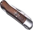 Складной охотничий нож Laguiole 19.5 см фиксатор лезвия в подарочной коробке Коричневый (40269007) - изображение 4