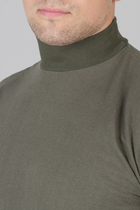 Мужская лонгслив с начесом оливкового цвета с длинным рукавом 48 - изображение 4