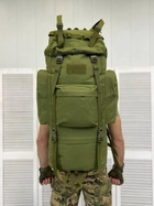 Тактичний рамний рюкзак Tactical Backpack Olive 100 л - изображение 5