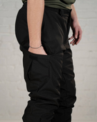 Зимові тактичні штани SoftShell з утеплювачем ХОЛОСОФТ чорні водонепроникаючі L - (50) - зображення 6