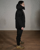 Зимова військова форма SoftShell з утеплювачем ХОЛОСОФТ чорна костюм водонепроникаючий бушлат з капюшоном та штани XXL - (54) - зображення 3
