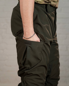 Зимові тактичні штани SoftShell з утеплювачем ХОЛОСОФТ олива теплі водонепроникаючі S - (46) - зображення 6