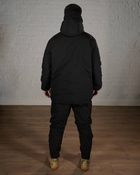 Зимова військова форма SoftShell з утеплювачем ХОЛОСОФТ чорна костюм водонепроникаючий бушлат з капюшоном та штани M - (48) - зображення 4