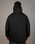 Зимний бушлат военный SoftShell с утеплителем ХОЛОСОФТ черный подкладка водонепроницаемый флис M - (48) - изображение 3