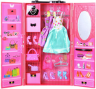 Wymarzona szafa dla lalek Askato z ubrankami i akcesoriami Różowa (6901440113067) - obraz 4