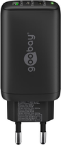 Багатопортовий зарядний пристрій Goobay Wentronic 3x Quick Charger 65 Вт 2x USB-C 1x USB-A Чорний (4040849617607) - зображення 2