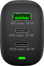 Багатопортовий зарядний пристрій Goobay Wentronic 3x Quick Charger 65 Вт 2x USB-C 1x USB-A Чорний (4040849617607) - зображення 4