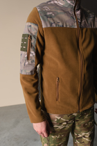 Кофта флисовая мужская военная тактическая с липучками под шевроны ВСУ (ЗСУ) Мультикам 8160 48 размер койот - изображение 6