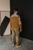 Кофта флисовая мужская военная тактическая с липучками под шевроны ВСУ (ЗСУ) Мультикам 8164 56 размер койот - изображение 8