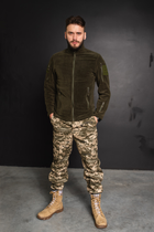 Кофта флисовая мужская военная тактическая с липучками под шевроны ВСУ (ЗСУ) Пиксель 8710 48 размер хаки - изображение 8