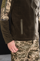 Кофта флісова чоловіча військова тактична з липучками під шеврони ЗСУ Піксель 8027 52 розмір хакі - зображення 4