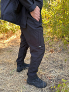 Тактические зимние черные штаны на флисе Soft Shell Combat черные тактические штаны S L - изображение 3