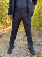 Тактические зимние черные штаны на флисе Soft Shell Combat черные тактические штаны S L - изображение 4