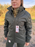 Тактическая куртка хаки COMBAT Боевой софтшел Soft-Shell на флисе для женщин 2ХЛ - изображение 7