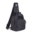 Тактичний штурмовий військовий рюкзак сумка з одного лямкою Armour Tactical М3 Oxford 600D (з системою MOLLE) 5 літрів Чорний - зображення 5