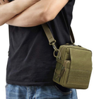 Поясная тактическая сумка военная A72 MOLLE через плечо подсумок молли серый пиксель - изображение 6