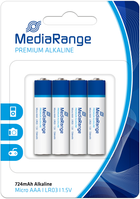 Bateria alkaliczna MediaRange Premium Alkaline Micro AAA LR03 1.5 V 4 szt. (MRBAT101) - obraz 1