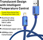 Kabel Baseus Crystal Shine Series Fast Charging Data Cable USB to IP 2.4 A 1.2 m Niebieski (CAJY000003) - obraz 2