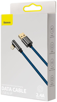 Kabel Baseus Legend Series Elbow CACS USB AM-Lightning M 2.4A 90° 2 m Niebieski (CACS000103) - obraz 5
