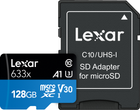 Karta pamięci Lexar High-Performance 633x microSDXC 128GB Class 10 UHS-I A1 V30 U3 + SD adapter (LSDMI128BB633A) - obraz 1