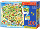 Puzzle Castor Edukacyjna Mapa Polski 35 x 33 cm 100 elementów (5904438000142) - obraz 1