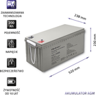 Акумуляторна батарея Qoltec AGM 12V 200Ah max. 3000A 54.1kg 53069 (5901878530697) - зображення 6