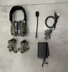 Тактические активные наушники HD-16 с шумоподавлением, универсальное крепление, на голову и шлем, блютуз, олива - изображение 5