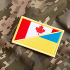Набор шевронов 2 шт с липучкой Флаг Украины и Канады 5х8 см - изображение 2