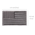 Набір шевронів 2 шт з липучкою Прапор США сірий, вишитий патч 5х8 см - зображення 6