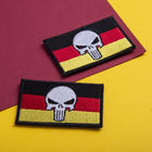 Набір шевронів 2 шт нашивка з липучкою Прапор Німеччини та Череп Карателя 5х8 см, вишитий патч TM IDEIA - зображення 5
