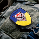 Шеврон на липучке Грузия, волк на фоне флага Украины 7х9 см (800029837) TM IDEIA - изображение 3