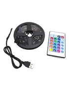 Светодиодная лента LED Strip Light SMD 5050 RGB (30 LED/m) 2 м для подсветки телевизора и интерьера от USB на силиконе с пультом управления