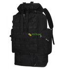 Туристический тактический рюкзак с раздвижным дном на 100 л 90х45х20 см Черный (25210) - изображение 6