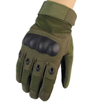 Універсальні тактичні захисні повнопалі рукавички із захистом кісточок олива 8001-М - зображення 6