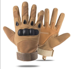 Універсальні тактичні захисні повнопалі рукавички із захистом кісточок койот 8002-XL - зображення 2