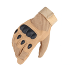 Універсальні тактичні захисні повнопалі рукавички із захистом кісточок койот 8002-XL - зображення 3