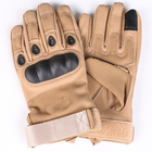 Універсальні тактичні захисні повнопалі рукавички із захистом кісточок койот 8002-М - зображення 4